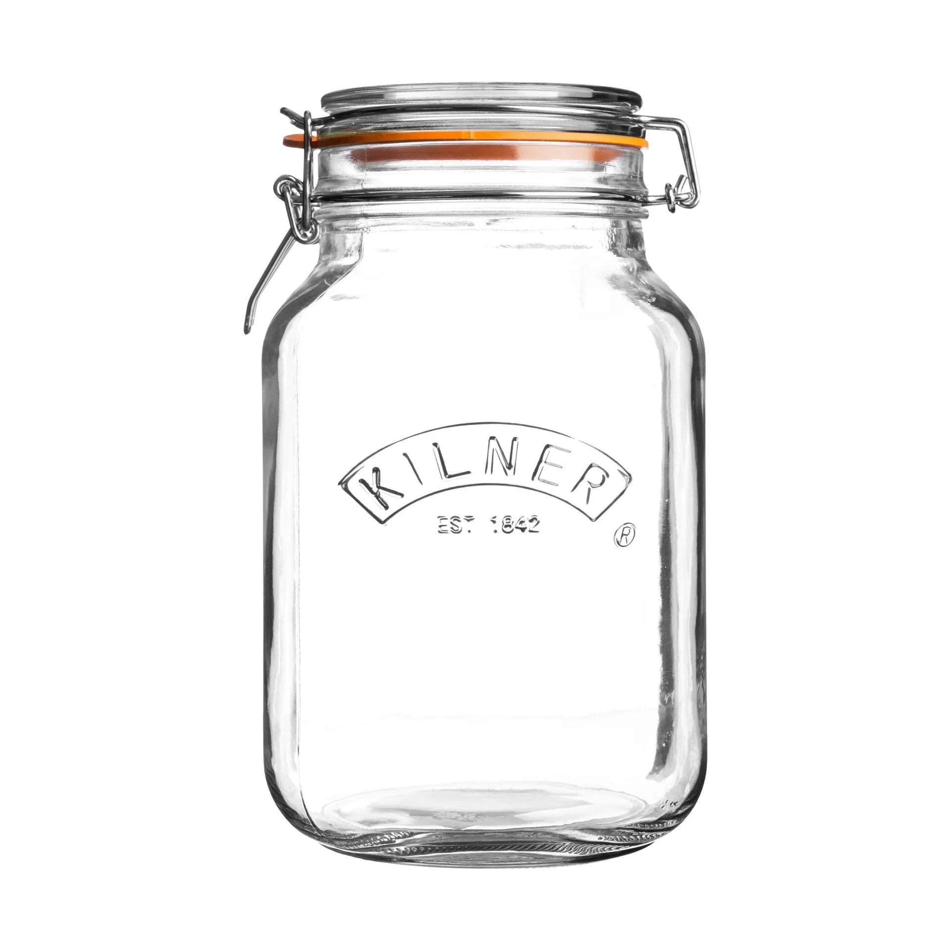Kilner neliönmuotoinen säilykepurkki salpalla, Kirkas, 2 l Kilner