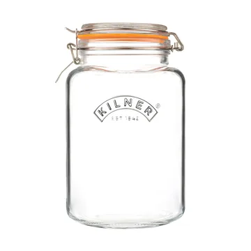 Kilner neliönmuotoinen säilykepurkki salpalla - Kirkas ruostumaton teräs, 3 l - Kilner