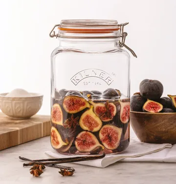 Kilner neliönmuotoinen säilykepurkki salpalla - Kirkas ruostumaton teräs, 3 l - Kilner
