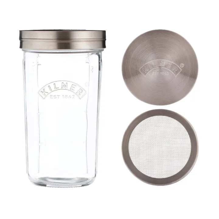 Kilner siiviläpurkkisetti - Kirkas ruostumaton teräs, 0,5 l - Kilner