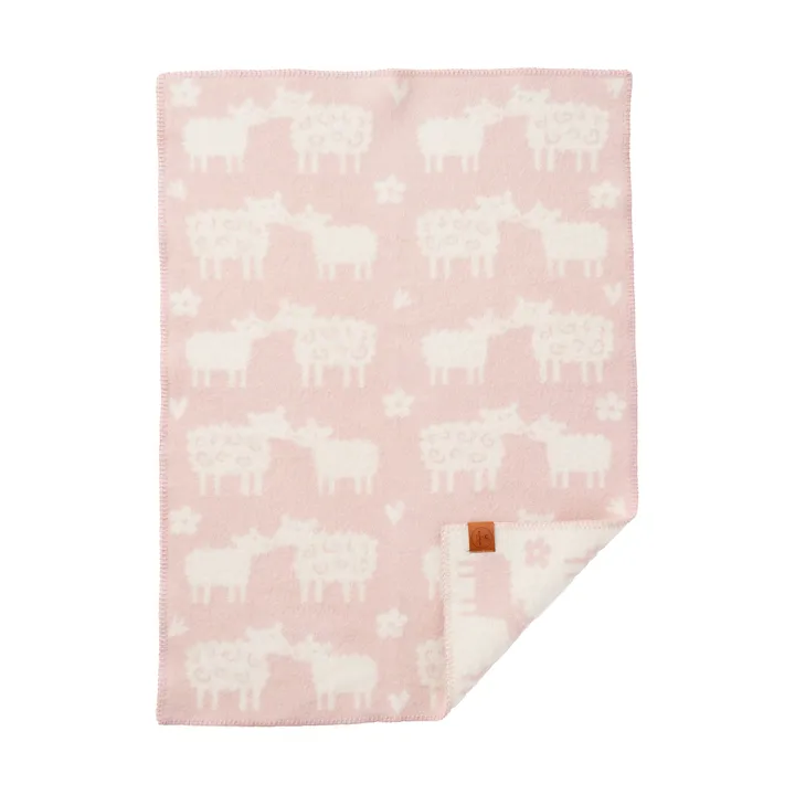 Bää lastenhuopa villa - Soft pink, 65x90 cm - Klippan Yllefabrik