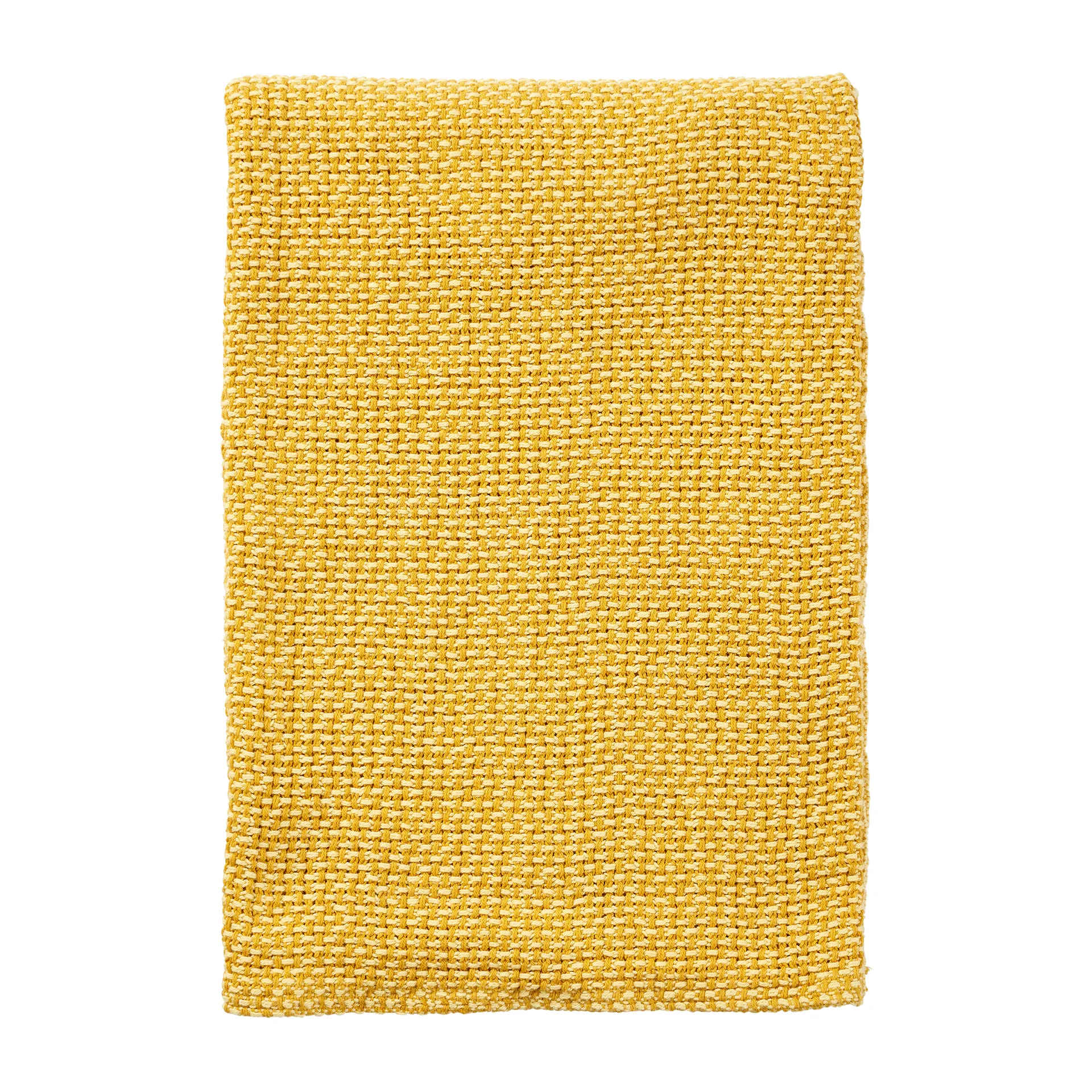 Basket puuvillahuopa, 130 x 180 cm, Keltainen Klippan Yllefabrik
