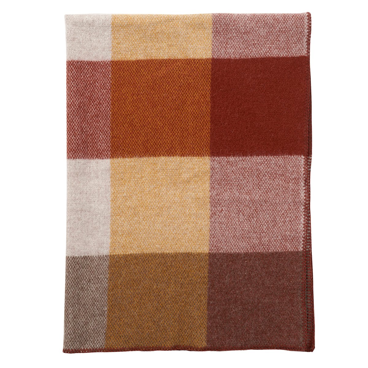 Klippan Yllefabrik Block villahuopa 130x180 cm Rust