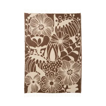 Blomranka villahuopa - Ruskea-beige, 130×200 cm - Klippan Yllefabrik