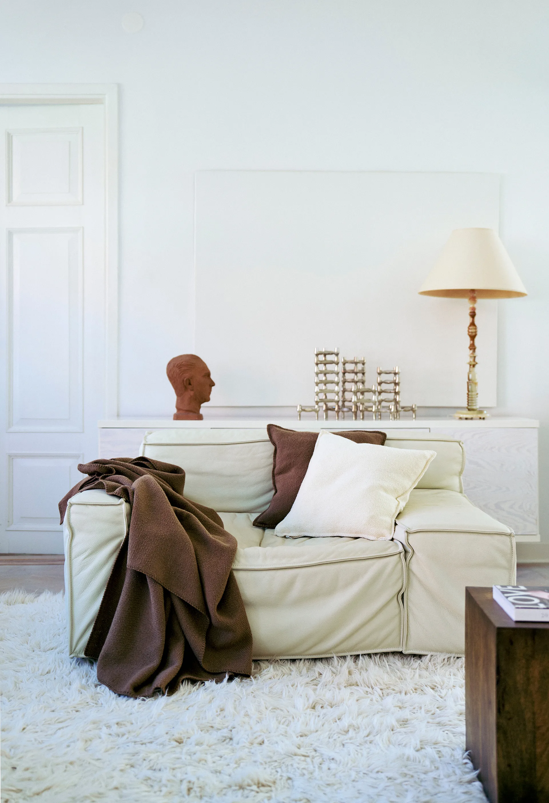 Bouclé-tyynynpäällinen 45x45 cm, Kermainen Klippan Yllefabrik