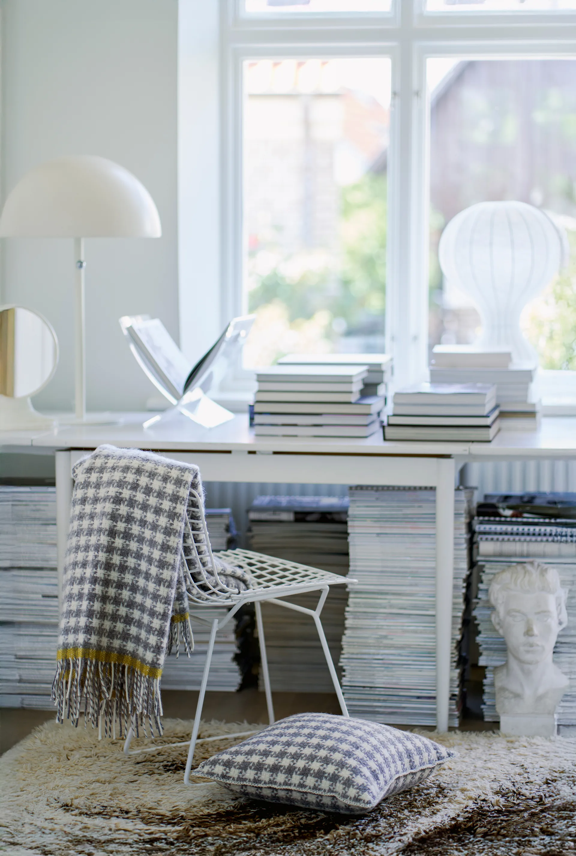 Dogtooth villapeitto 130x200 cm, Harmaa keltainen Klippan Yllefabrik