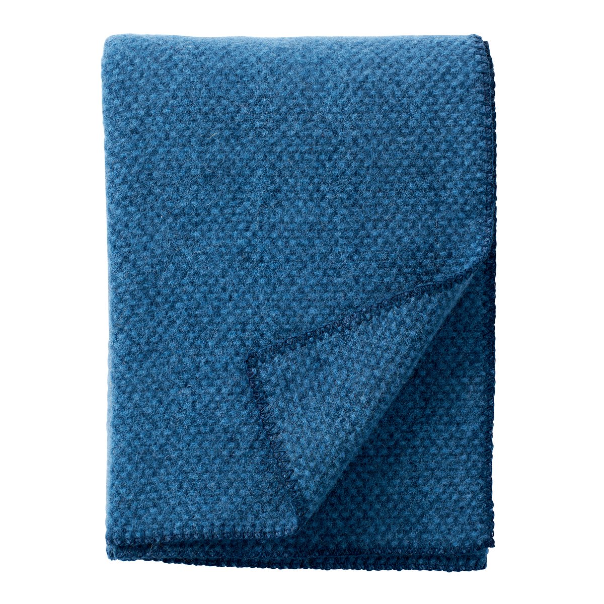 Klippan Yllefabrik Domino villahuopa sea blue | Skandinaavinen Sisustus | Villahuovat & Villaviltit | Sininen