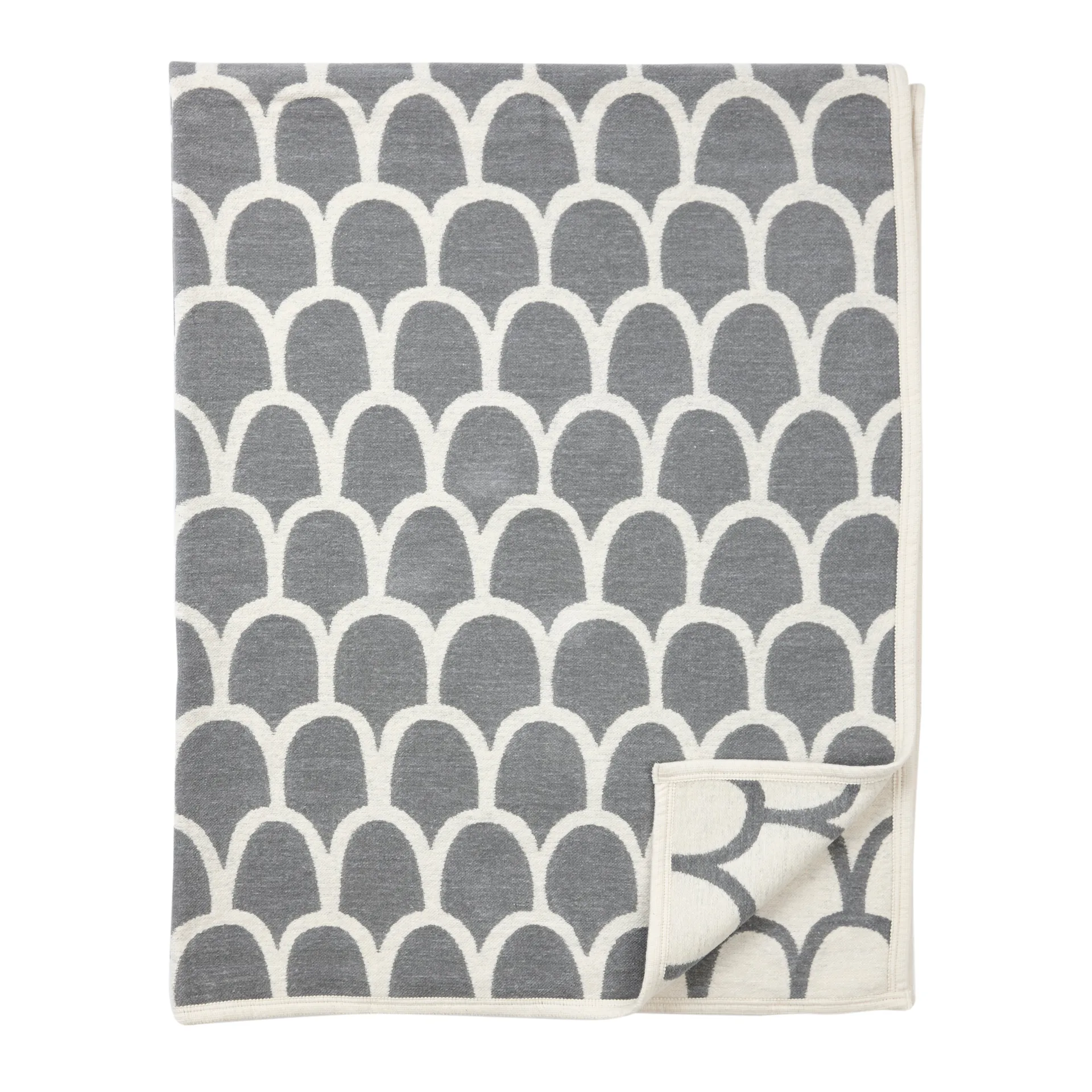 Feathers chenillehuopa, harmaa Klippan Yllefabrik