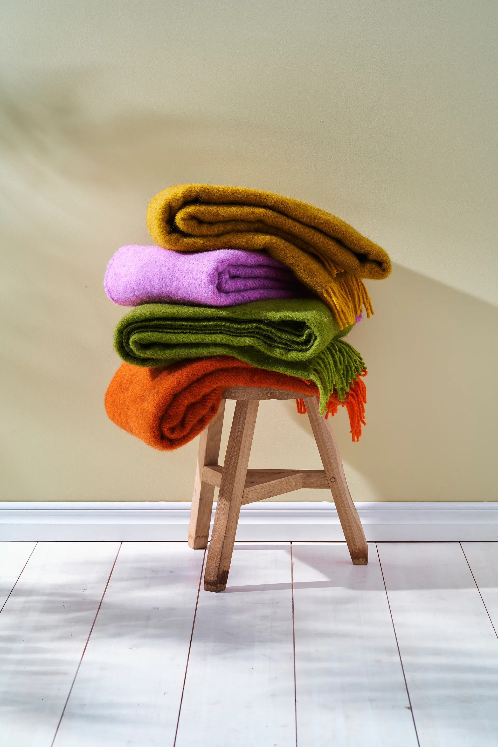 Gotland villapeitto 130 x 200 cm, Oranssi Klippan Yllefabrik