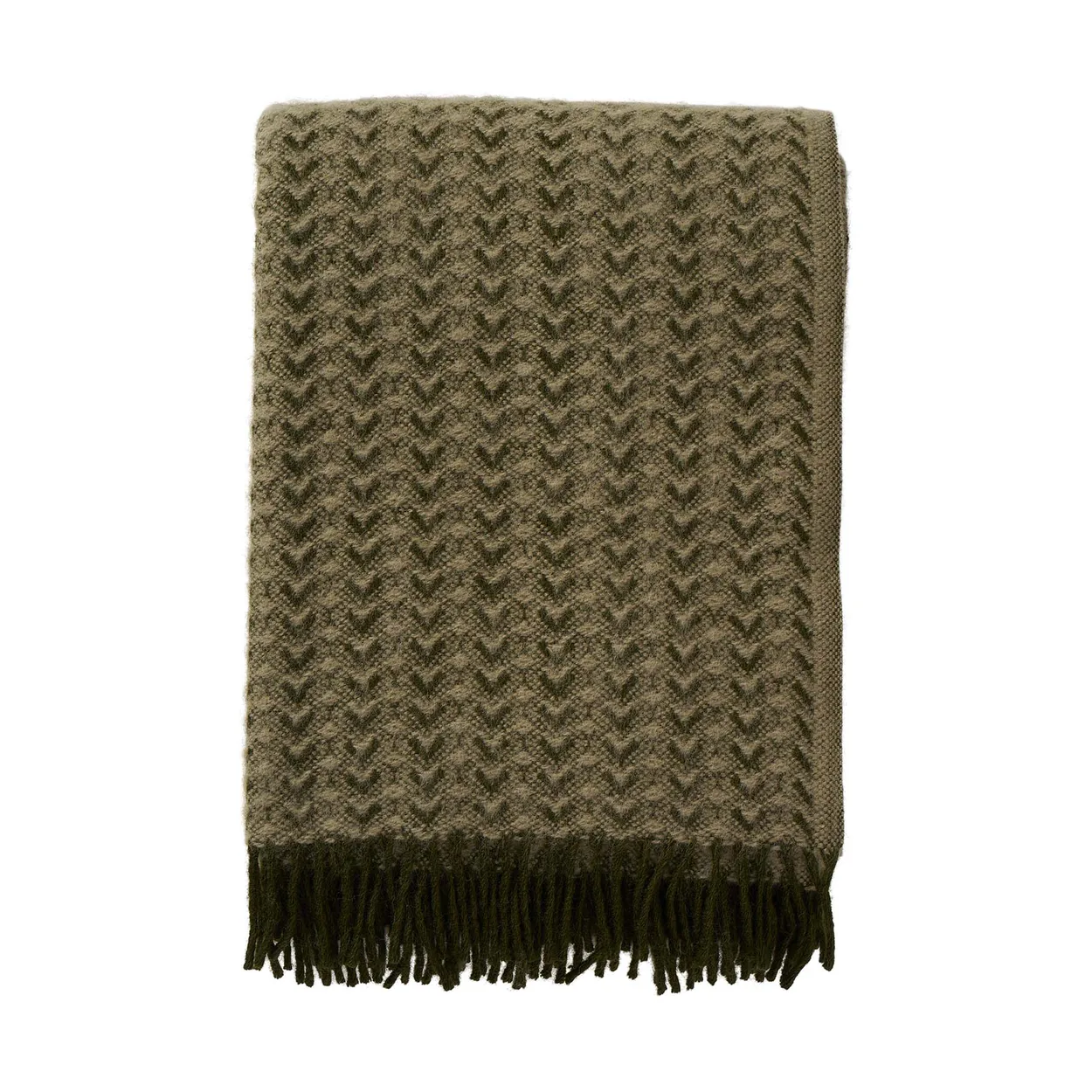 Klippan Yllefabrik Ilse villapeitto 130x200 cm Wood green