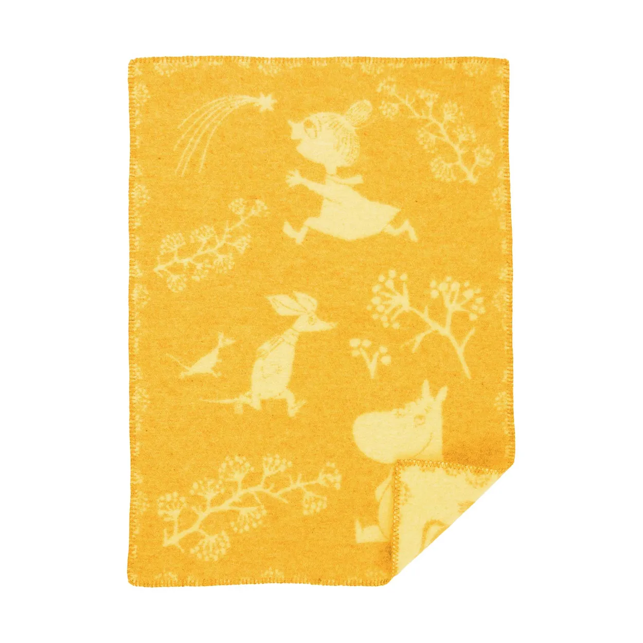 Klippan Yllefabrik Moomin winterland lasten viltti 65x90 cm Talven aurinko