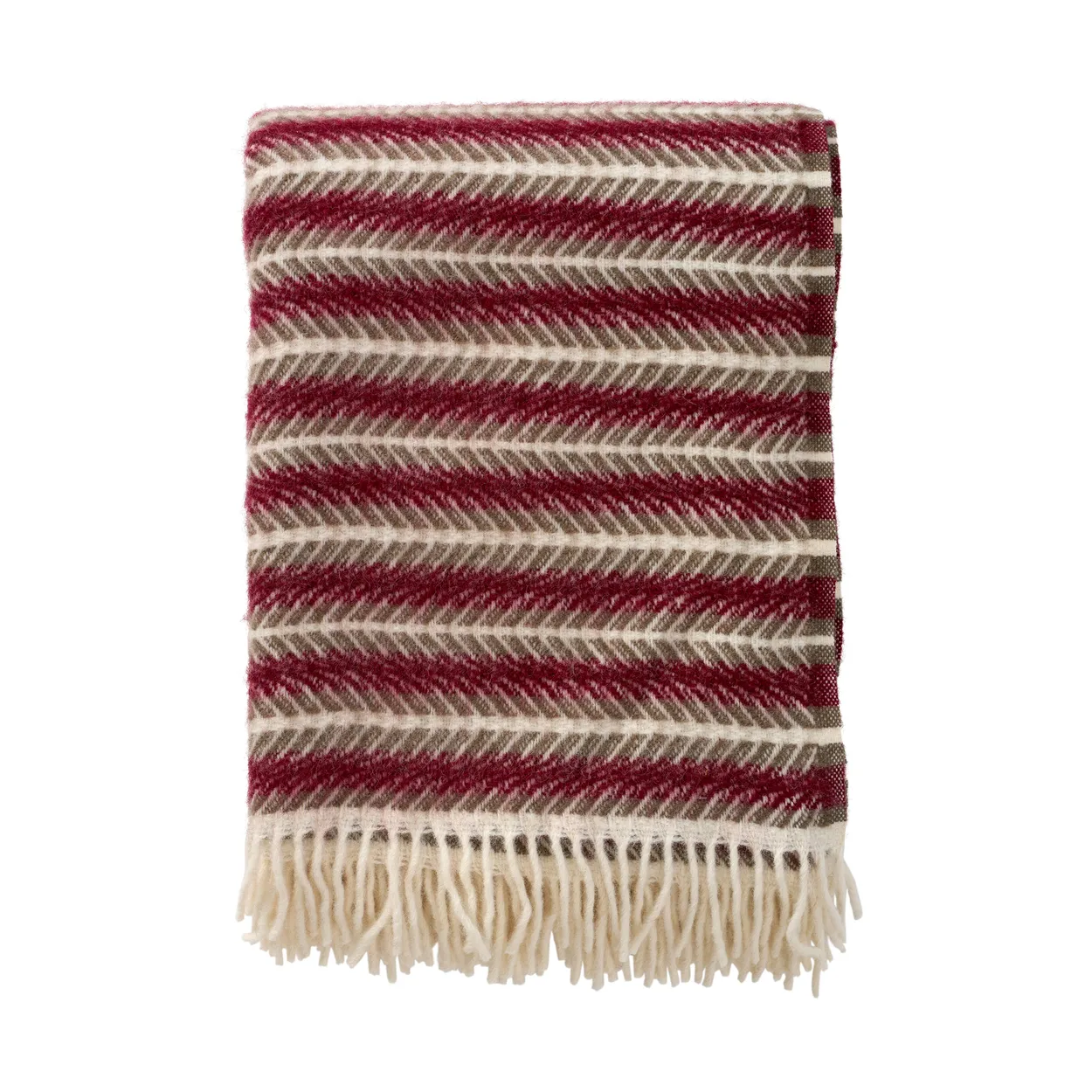 Klippan Yllefabrik Oscar villapeitto 130x200 cm Multi burgundy