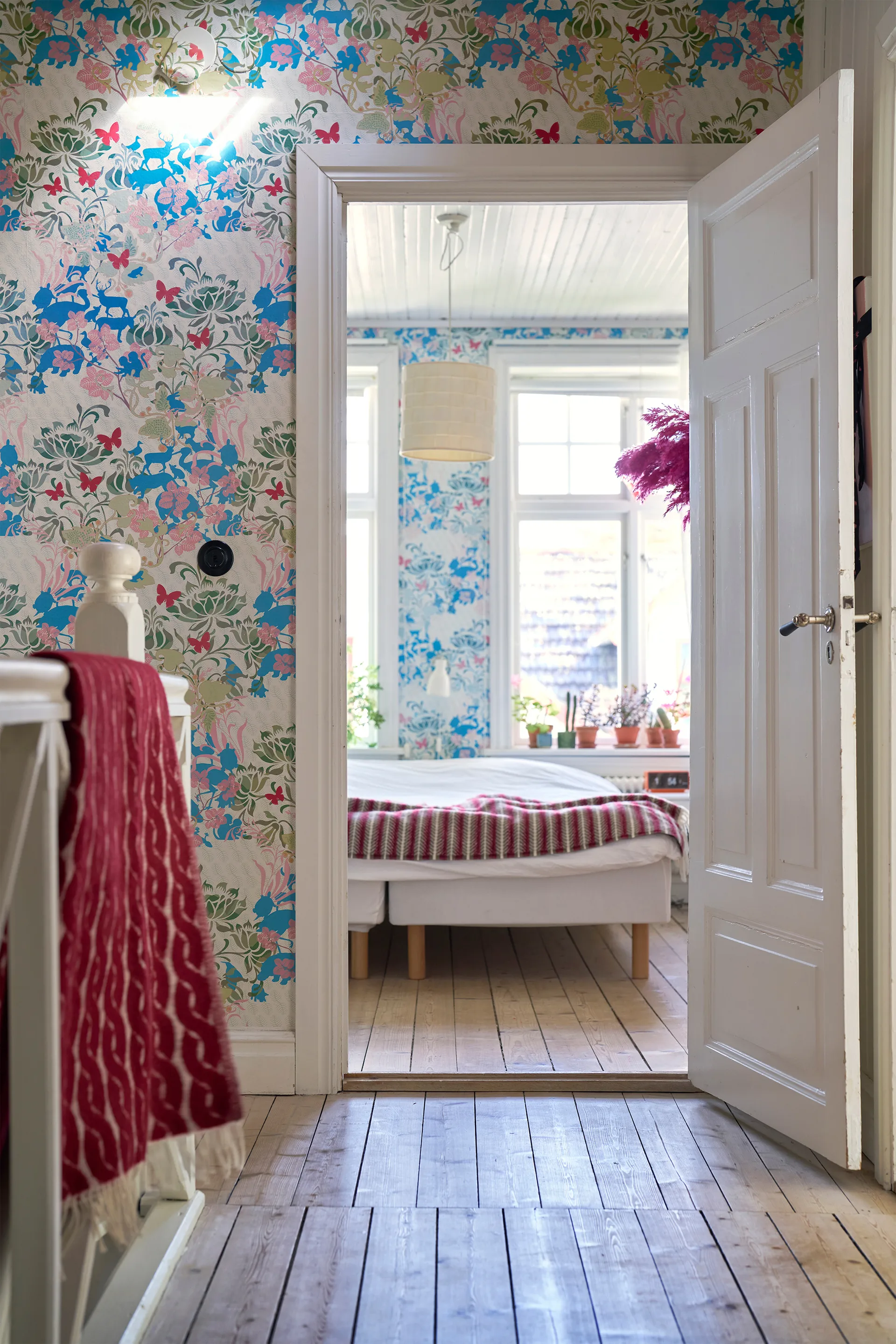 Oscar villapeitto 130x200 cm, Multi burgundy Klippan Yllefabrik