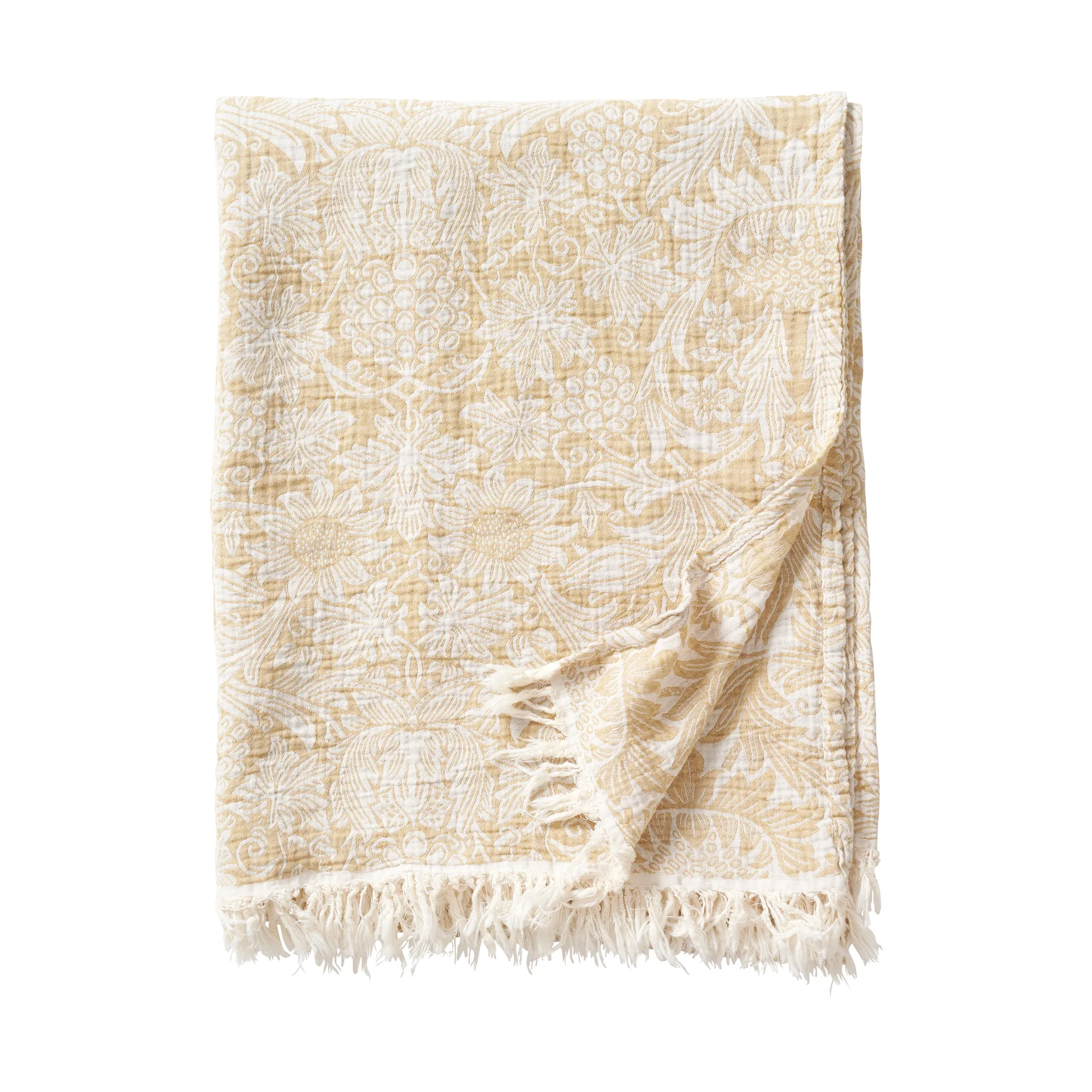 Sunflower puuvillahuopa 140 x 200 cm, Golden Klippan Yllefabrik