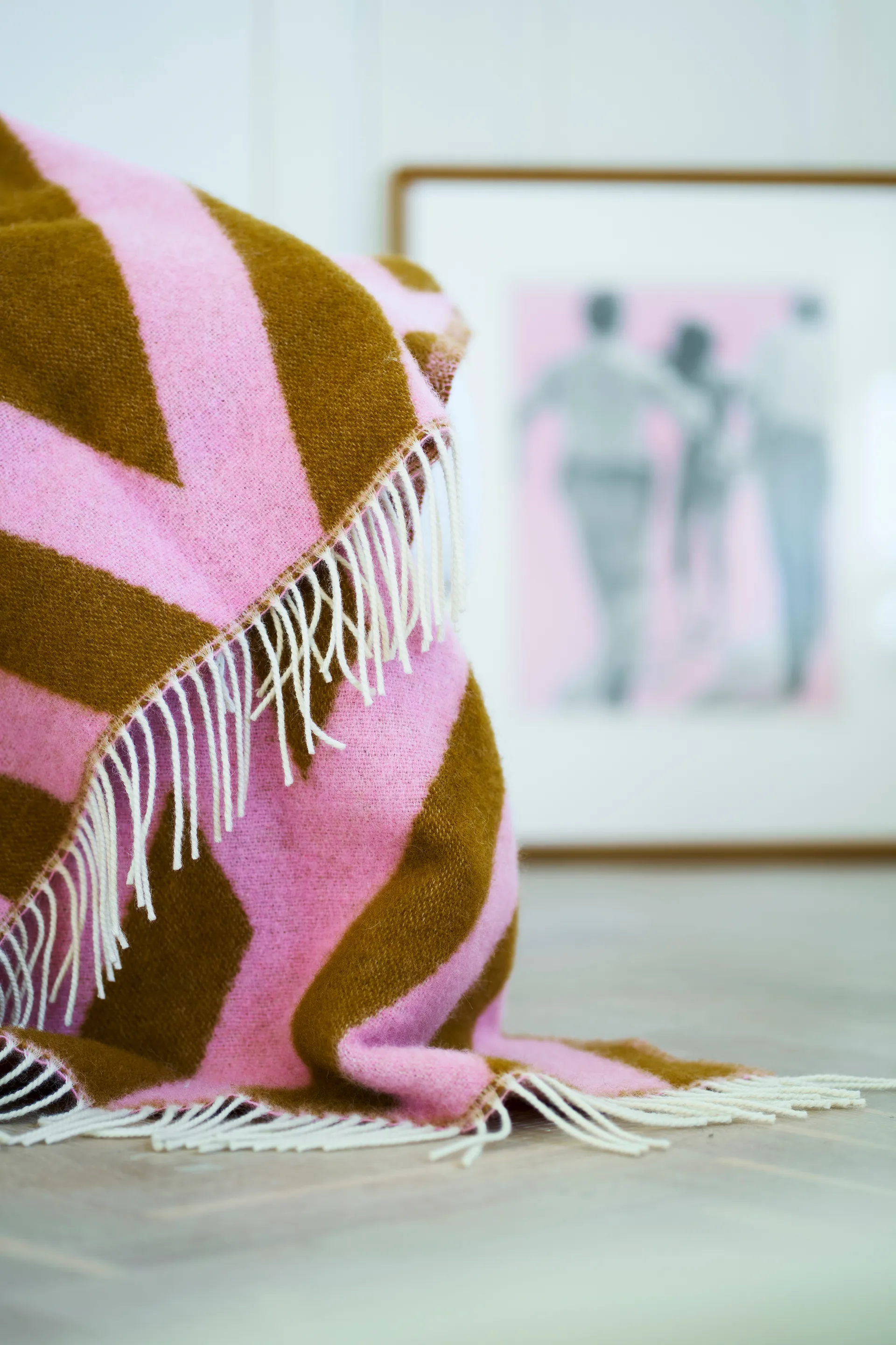 Tangent villahuopa 130x200 cm, Pink-karamelli Klippan Yllefabrik