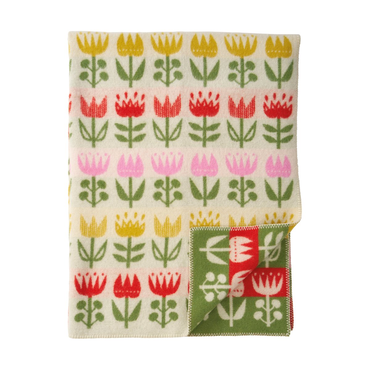 Klippan Yllefabrik Tulip peitto 130x180 cm Multi | Skandinaavinen Sisustus | Puuvillaviltit -ja peitot | Monivärinen