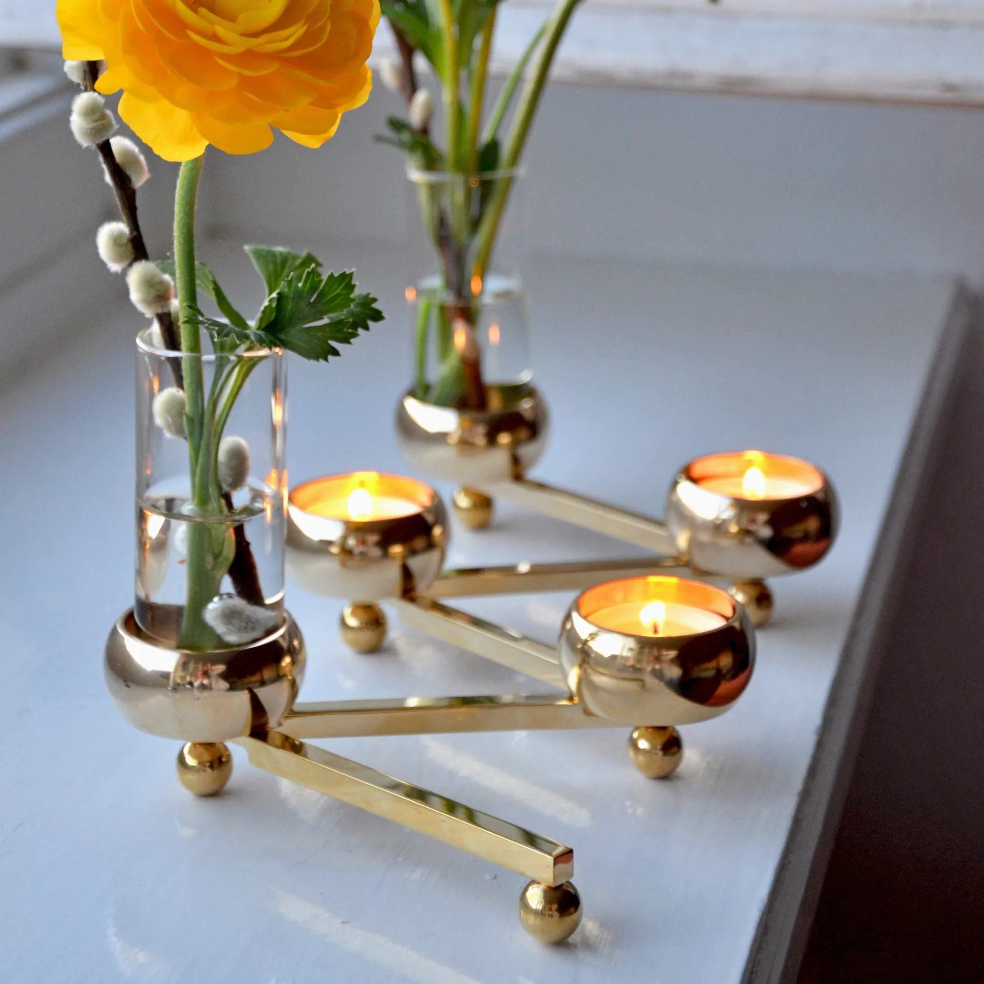 Constella kynttilänjalka pieni, messinki KLONG