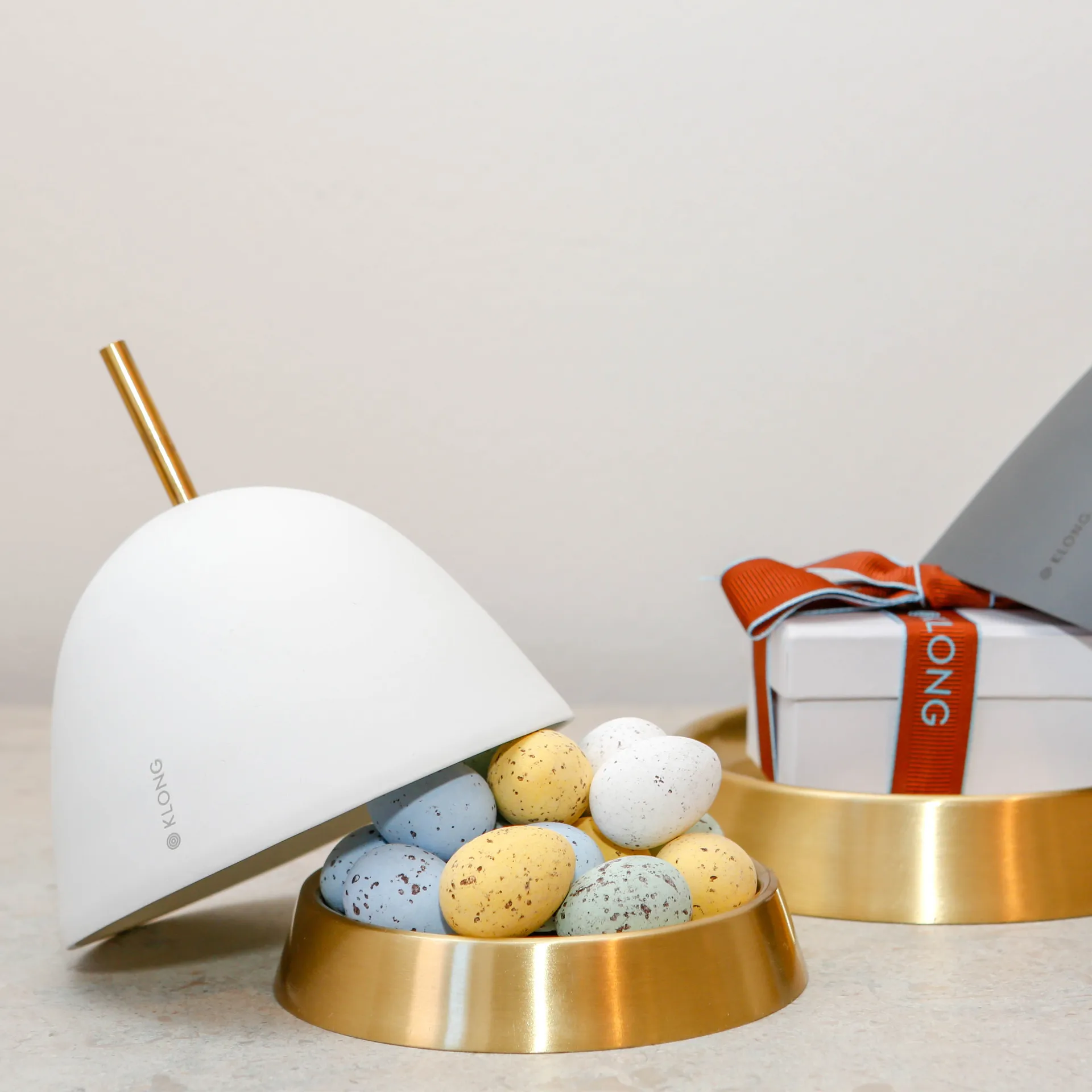 Gömma säilytysrasia small 12 cm, Valkoinen-messinki KLONG