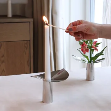 Löv maljakko-kynttilänpidike - Ruostumaton teräs. 10 cm - KLONG