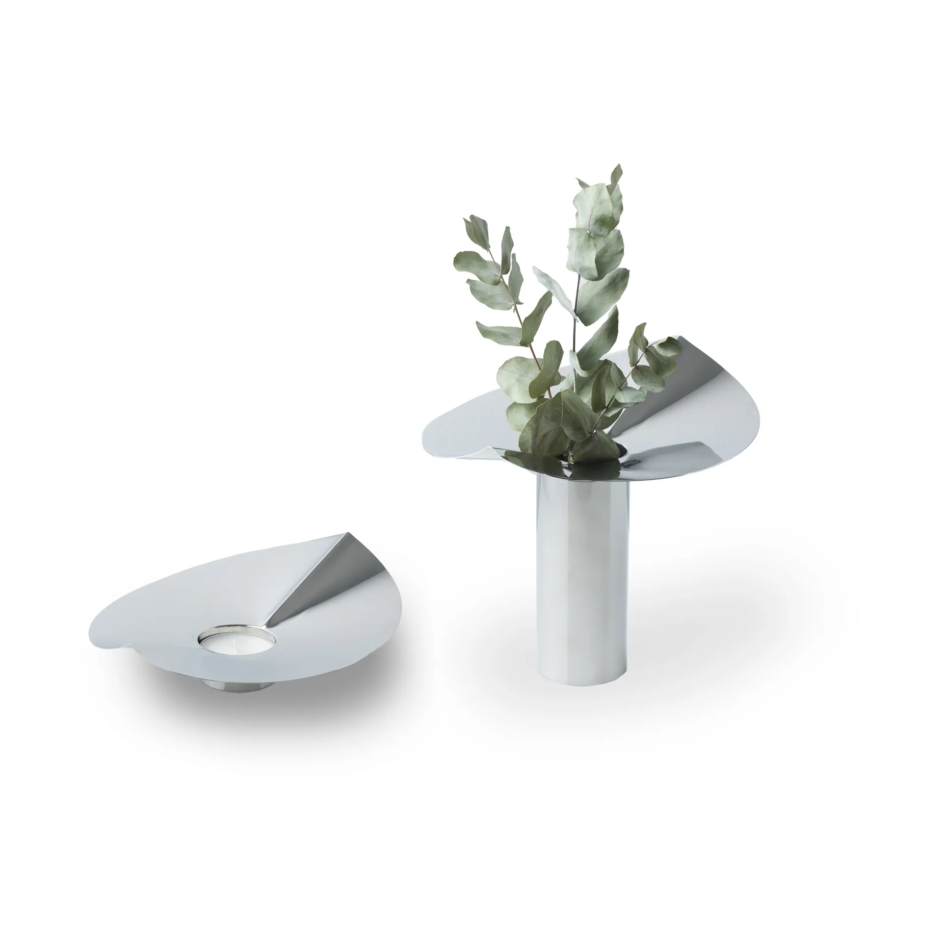 Löv maljakko-kynttilänpidike, Ruostumaton teräs KLONG