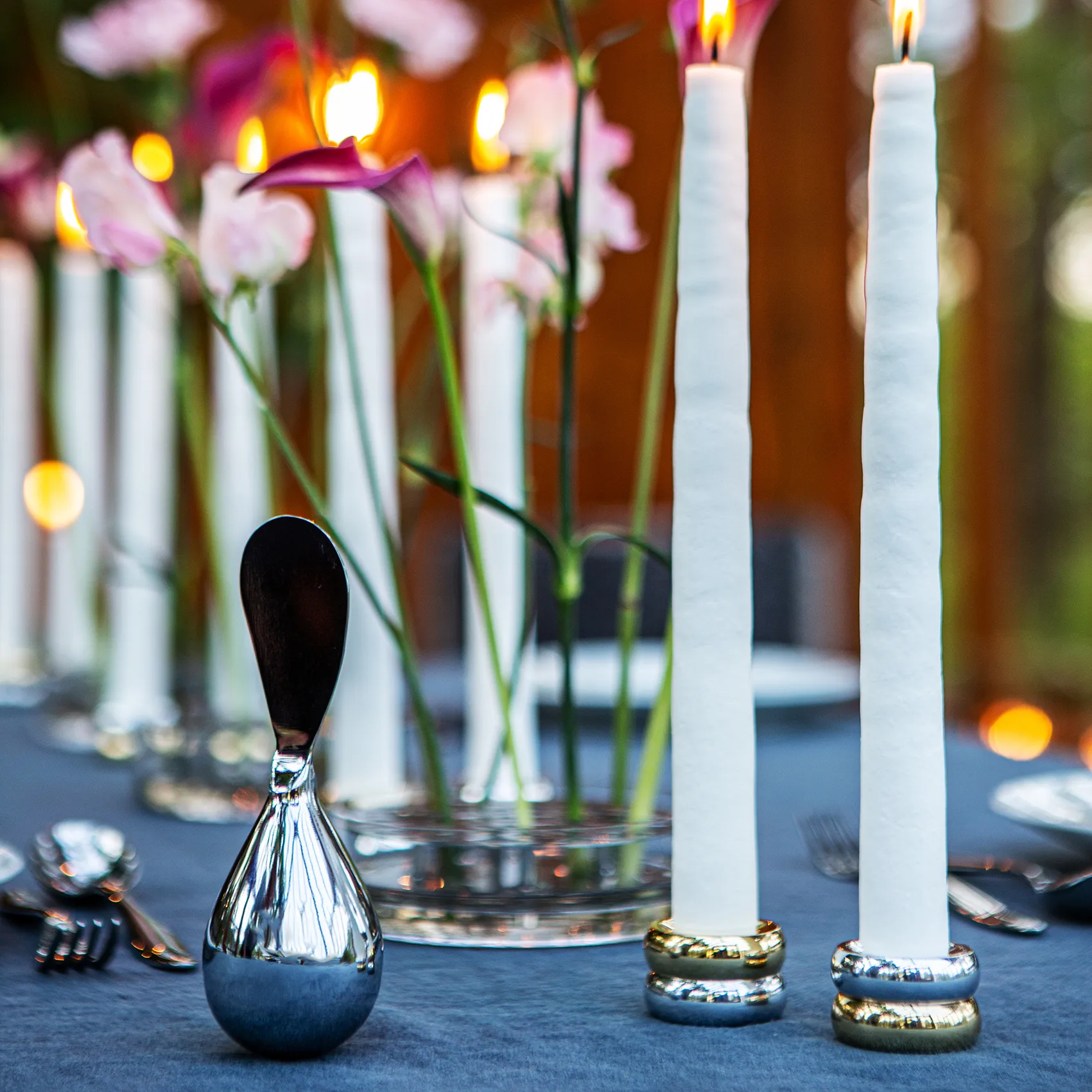 Marriage Duo kynttilänjalka, 2 osaa, Messinki-hopea KLONG