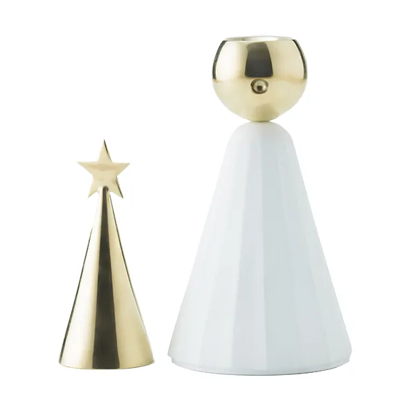 KLONG Soprano kynttilänjalka Valkoinen messinki