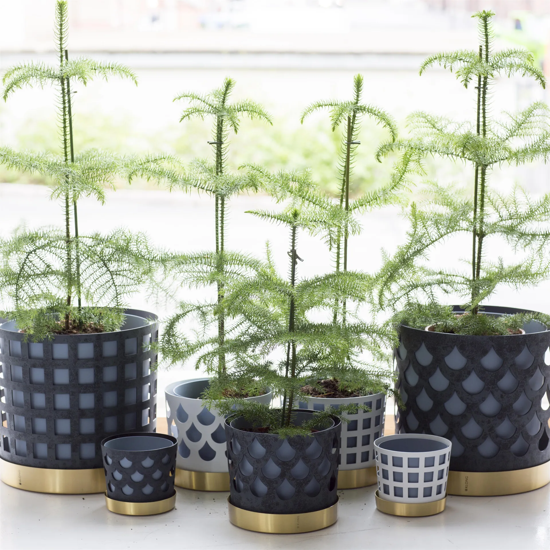 Trio ruukku square, keskikoko, valkoinen KLONG