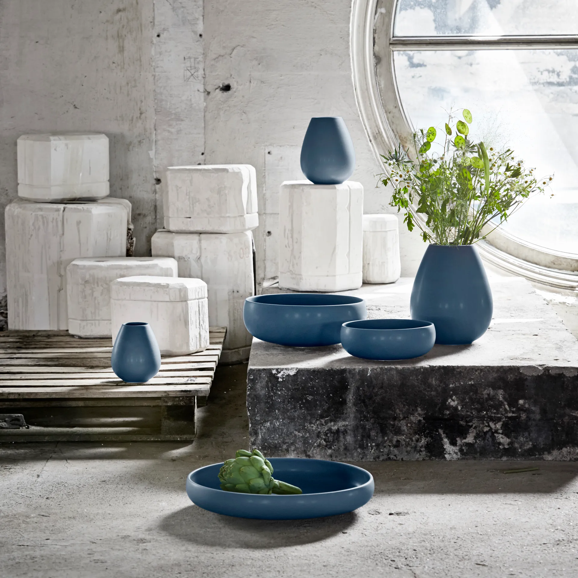 Earth kulho 22 cm, Sininen Knabstrup Keramik