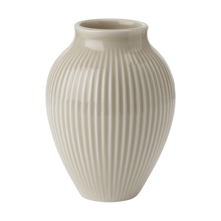 Knabstrup maljakko uritettu 12,5 cm - Ripple hiekka - Knabstrup Keramik