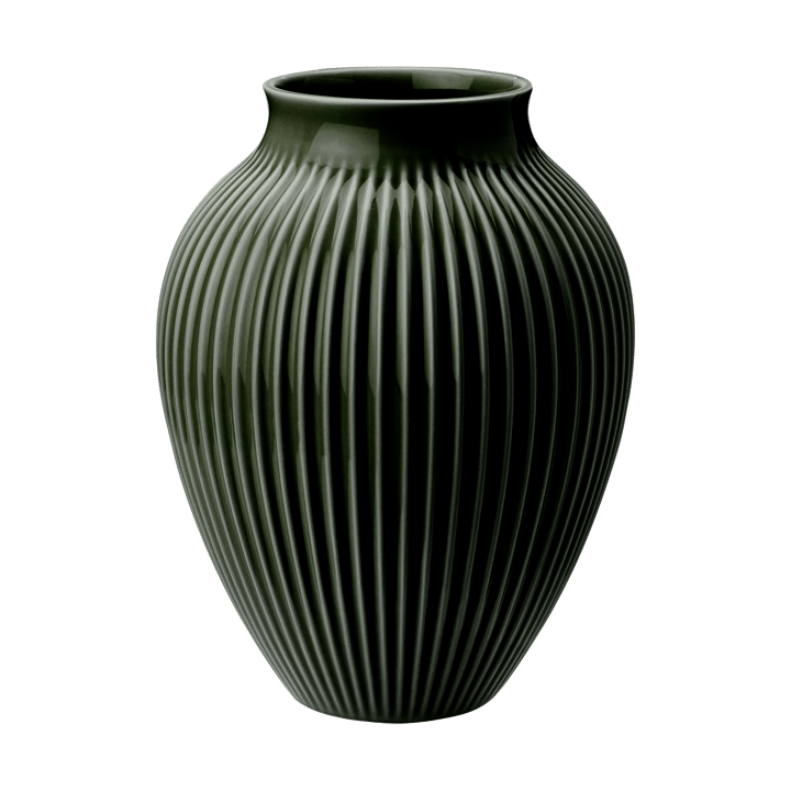 Knabstrup maljakko uritettu 20 cm - Dark green - Knabstrup Keramik
