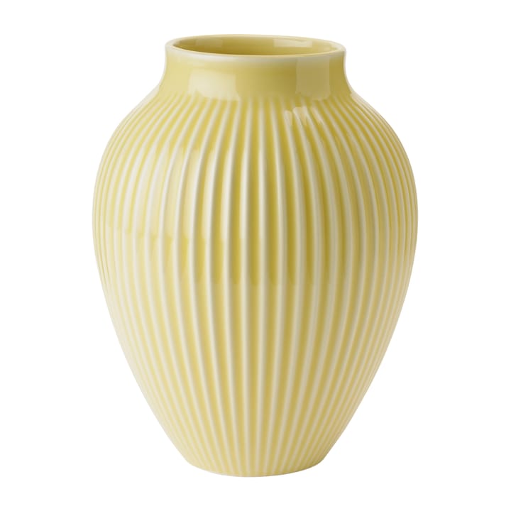 Knabstrup maljakko uritettu 20 cm - Keltainen - Knabstrup Keramik