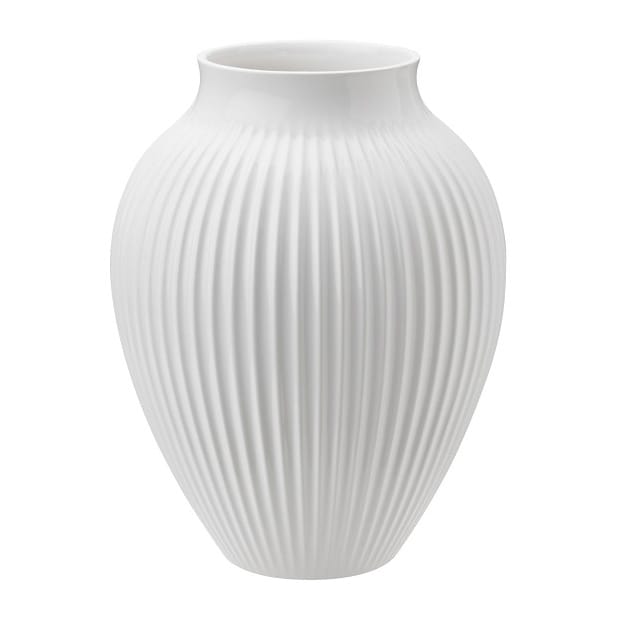 Knabstrup maljakko uritettu 20 cm - Valkoinen - Knabstrup Keramik