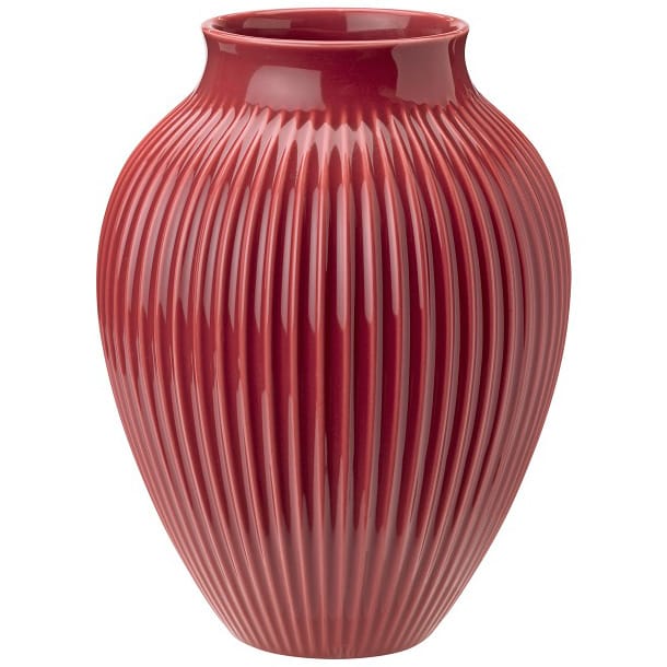 Knabstrup maljakko uritettu 27 cm - Bordeaux - Knabstrup Keramik