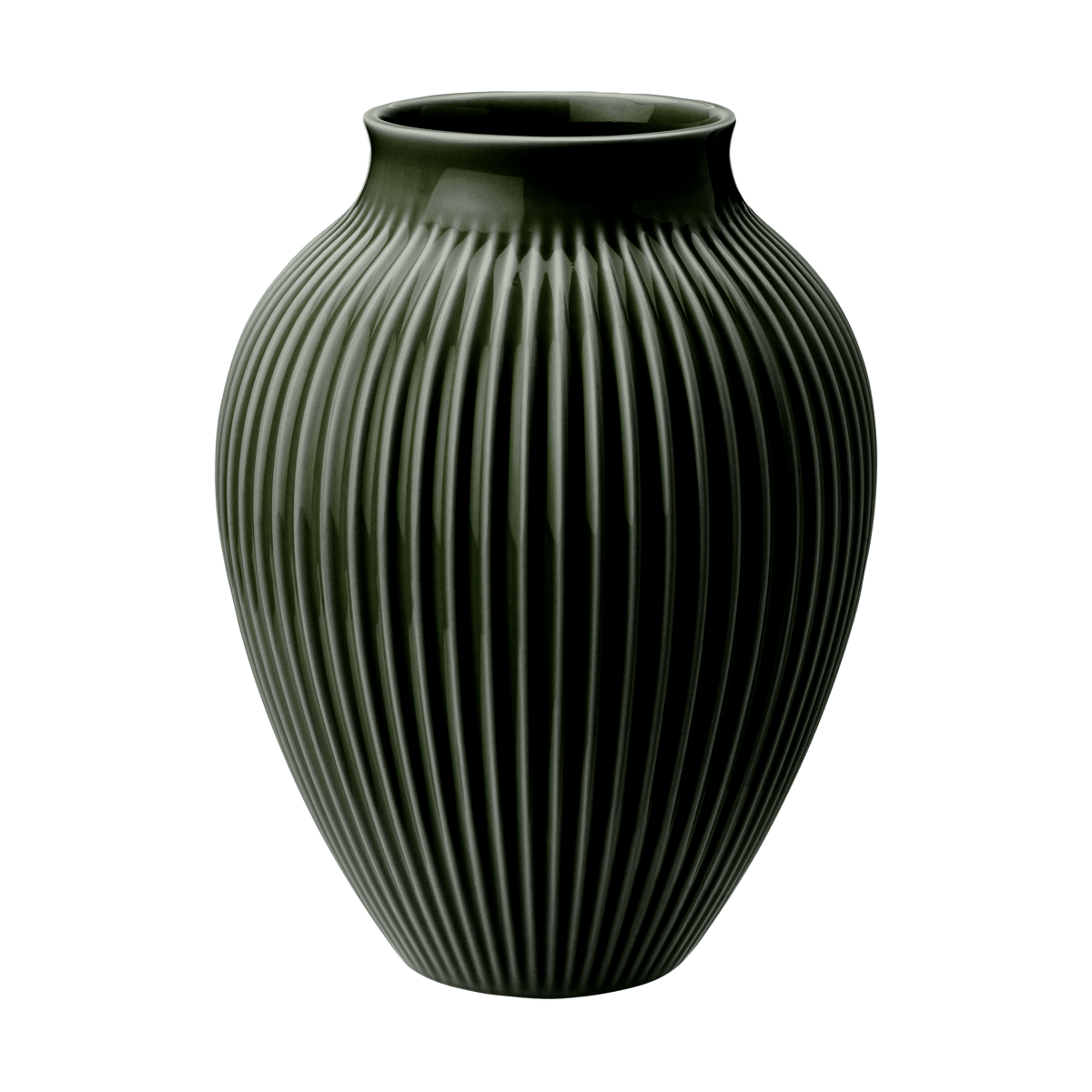 Knabstrup Keramik Knabstrup maljakko uritettu 27 cm Dark green