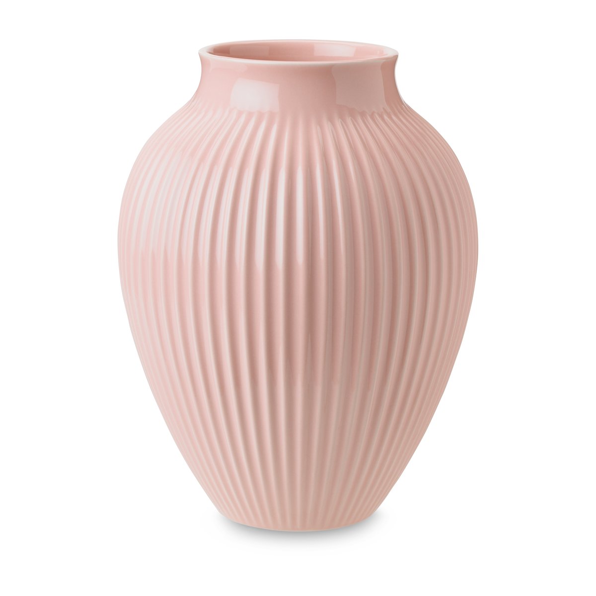 Knabstrup Keramik Knabstrup maljakko uritettu 27 cm Vaaleanpunainen