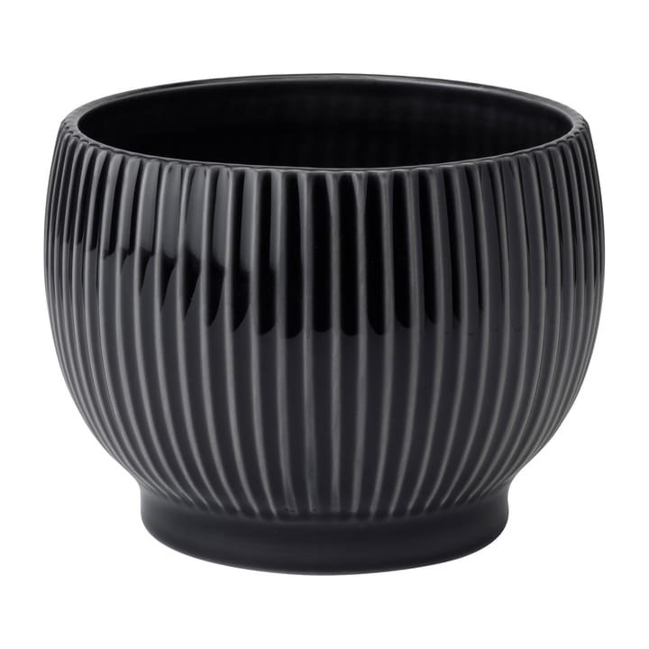 Knabstrup ruukku uritettu Ø16,5 cm - Musta - Knabstrup Keramik