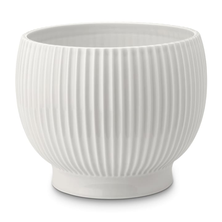 Knabstrup ruukku uritettu Ø16,5 cm - Valkoinen - Knabstrup Keramik