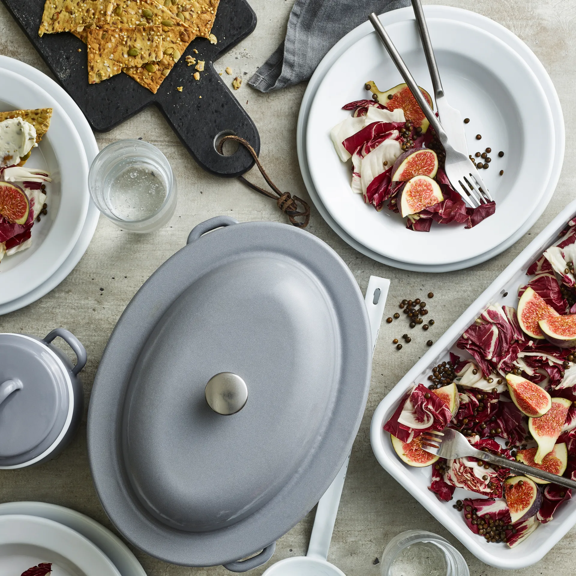 Kockums Paket syvä lautanen 22 cm, 4-pakkaus, Kockums Grey Kockums Jernverk