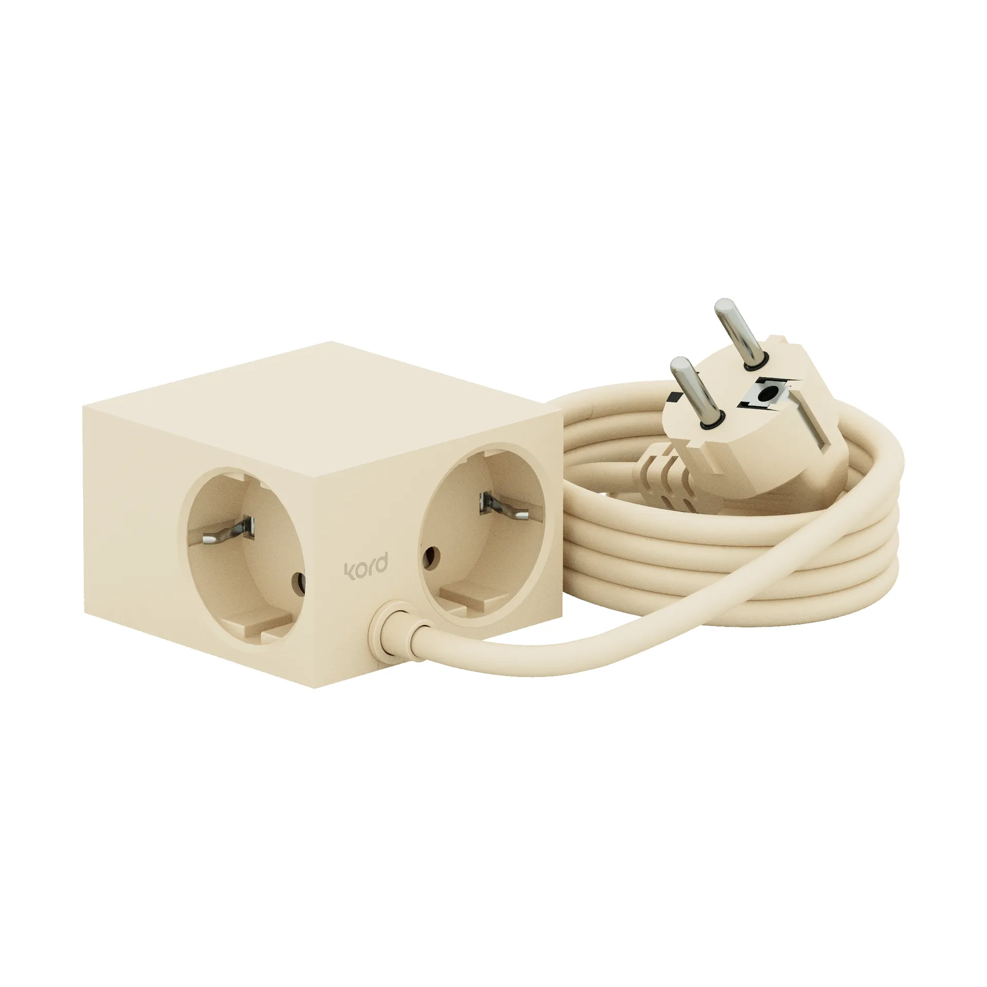 Cuboid haaroituspistorasia 2 m, Pearled Ivory Kord