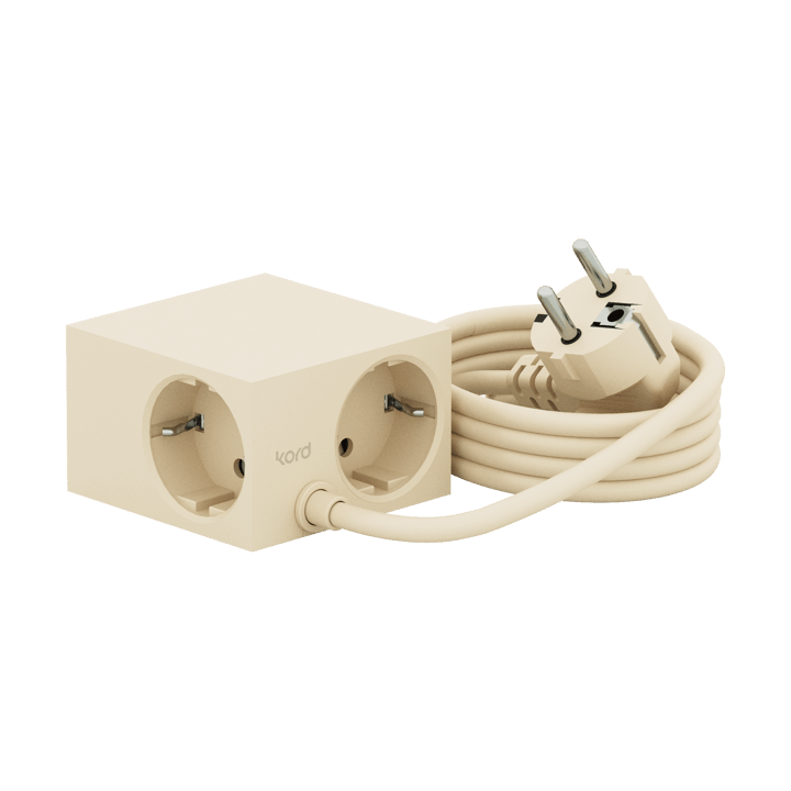 Cuboid haaroituspistorasia 2 m, Pearled Ivory Kord