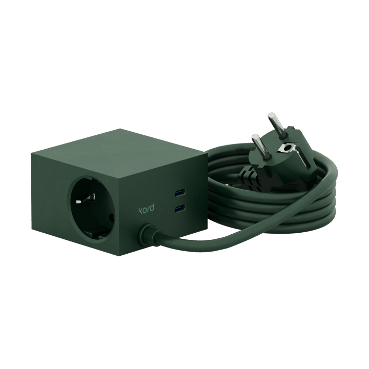 Cuboid+ haaroituspistorasia USB-C 30W 2 m - Dark Green - Kord
