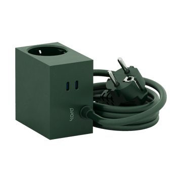 Cuboid+ haaroituspistorasia USB-C 30W 2 m - Dark Green - Kord