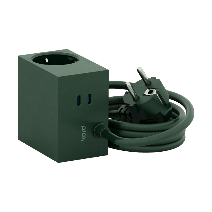 Cuboid+ haaroituspistorasia USB-C 30W 2 m, Dark Green Kord