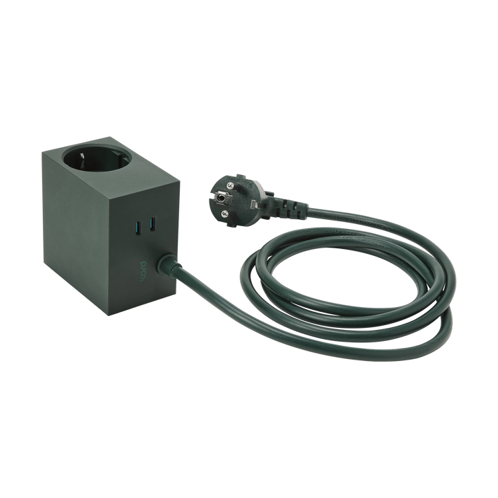 Cuboid+ haaroituspistorasia USB-C 30W 2 m, Dark Green Kord