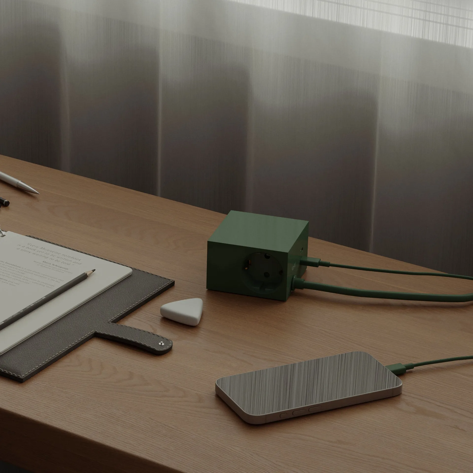 Cuboid+ haaroituspistorasia USB-C 30W 2 m, Dark Green Kord