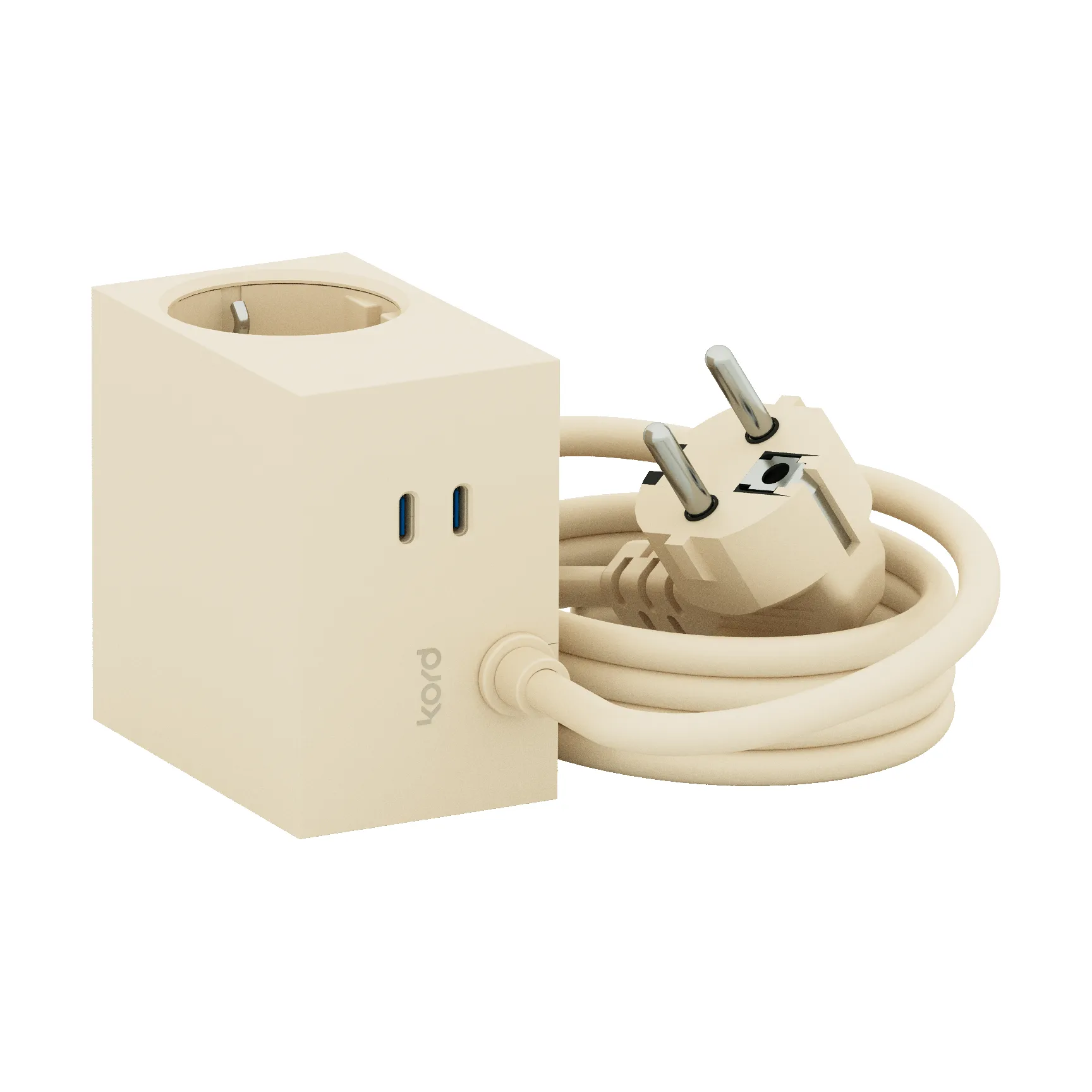 Cuboid+ haaroituspistorasia USB-C 30W 2 m, Pearled Ivory Kord