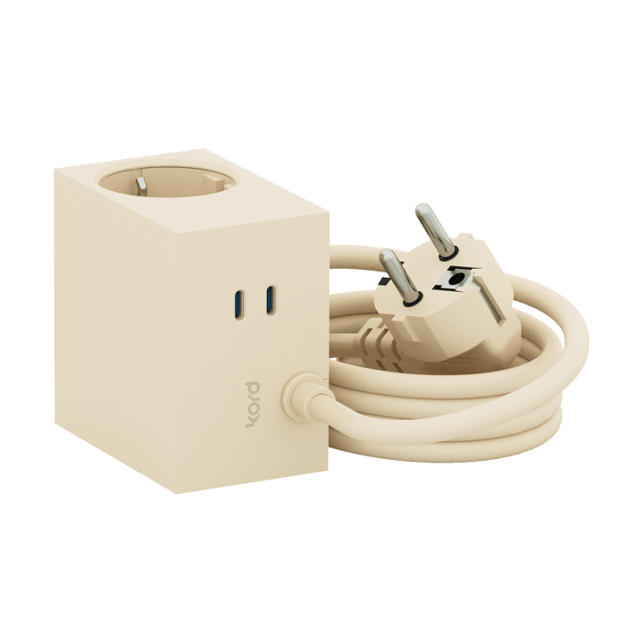 Cuboid+ haaroituspistorasia USB-C 30W 2 m, Pearled Ivory Kord