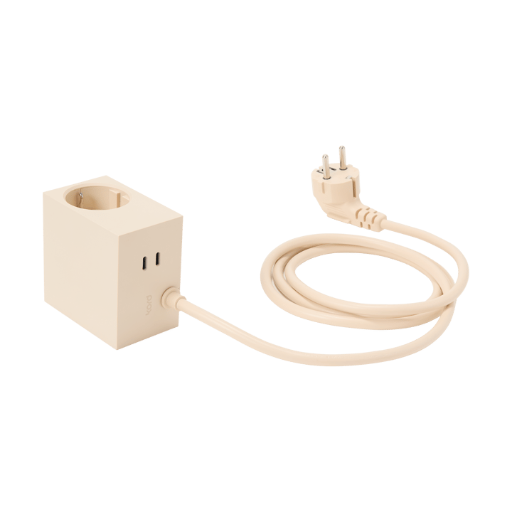 Cuboid+ haaroituspistorasia USB-C 30W 2 m, Pearled Ivory Kord