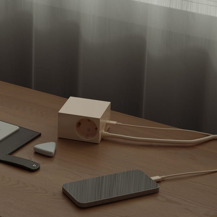 Cuboid+ haaroituspistorasia USB-C 30W 2 m, Pearled Ivory Kord