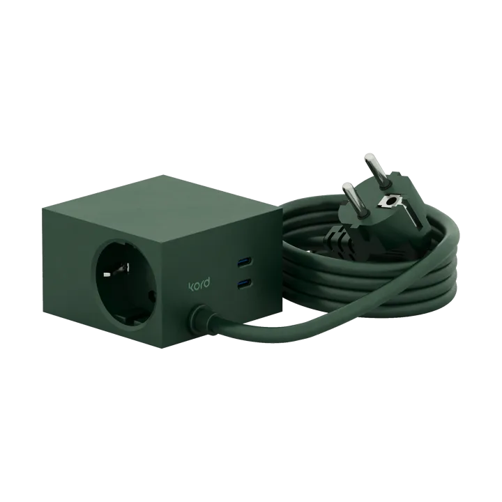 Cuboid+ jatkojohto USB-C 30W 2 m - Dark Green - Kord